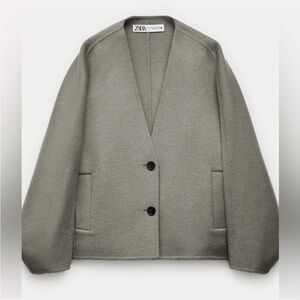Zara double-faced wool kimonoo jacket XS